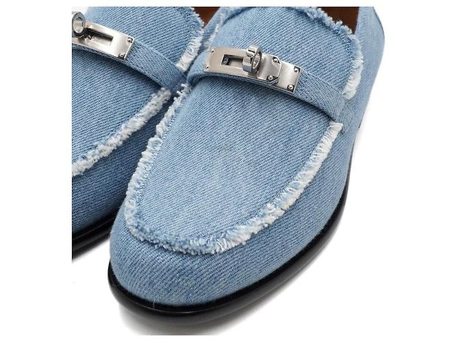 Hermès Mocasines para mujer Blue Denim Kelly Buckle - vista 5