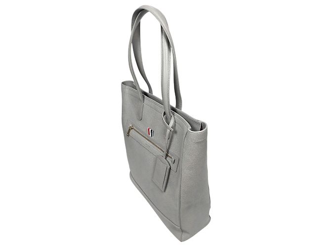 Thom Browne Borsa Tote Verticale in Grana Pebble - vista 3