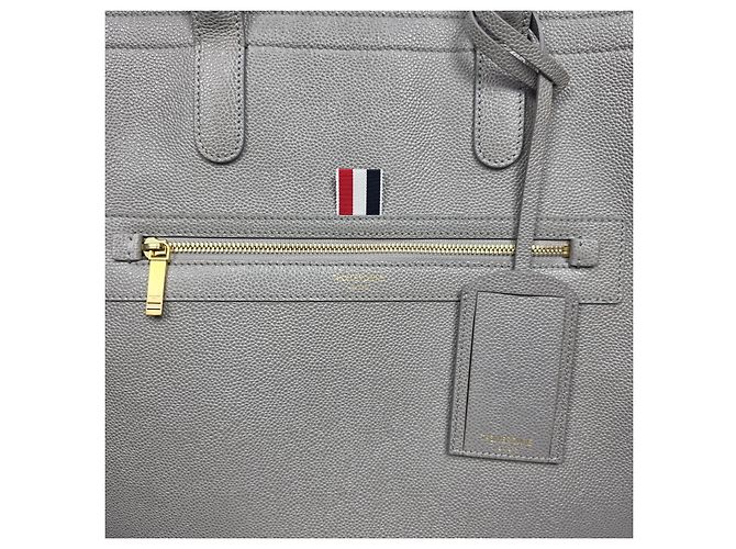 Thom Browne Borsa Tote Verticale in Grana Pebble - vista 5