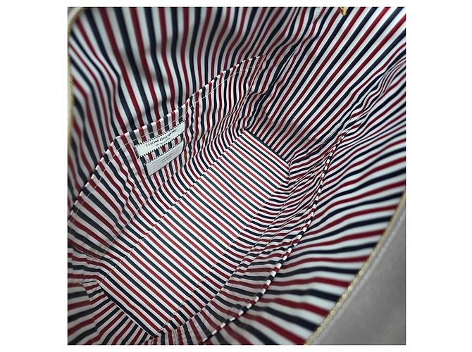 Thom Browne Borsa Tote Verticale in Grana Pebble - vista 6