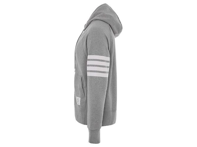 Thom Browne Oversized Zip-Up Hoodie mit klassischen Diagonalstreifen - Ansicht 4