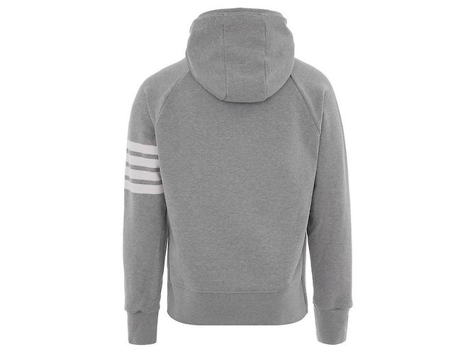Thom Browne Oversized Zip-Up Hoodie mit klassischen Diagonalstreifen - Ansicht 6