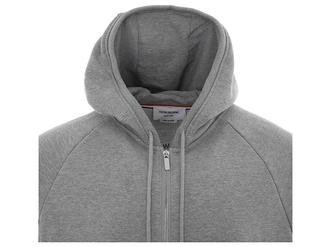 Thom Browne Oversized Zip-Up Hoodie mit klassischen Diagonalstreifen - Ansicht 7