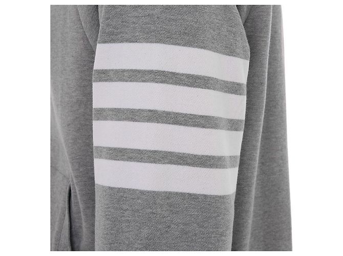 Thom Browne Oversized Zip-Up Hoodie mit klassischen Diagonalstreifen - Ansicht 8