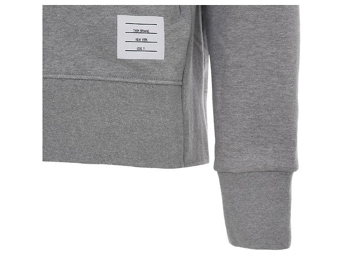 Thom Browne Oversized Zip-Up Hoodie mit klassischen Diagonalstreifen - Ansicht 9