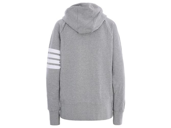 Thom Browne Felpa con cappuccio e zip a righe diagonali classiche - vista 6