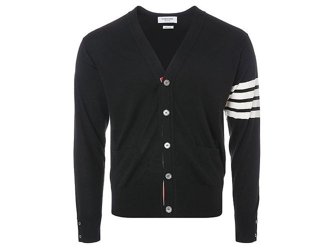 Thom Browne Klassischer Cardigan aus Merinowolle mit diagonalem Armband - Ansicht 2