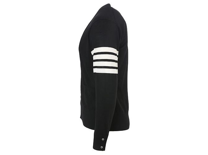 Thom Browne Klassischer Cardigan aus Merinowolle mit diagonalem Armband - Ansicht 4