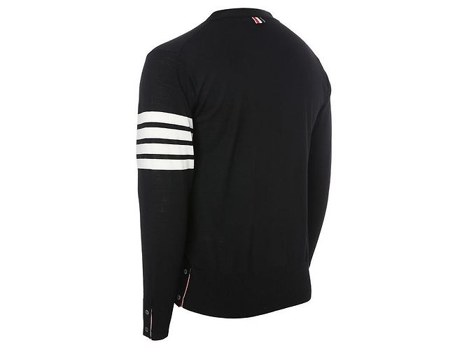 Thom Browne Klassischer Cardigan aus Merinowolle mit diagonalem Armband - Ansicht 5