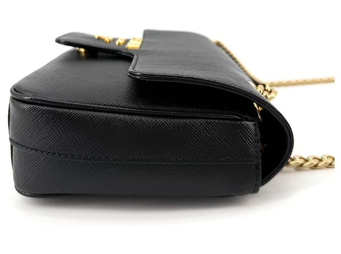 Prada Borsa a tracolla con patta e catena in Saffiano - vista 7