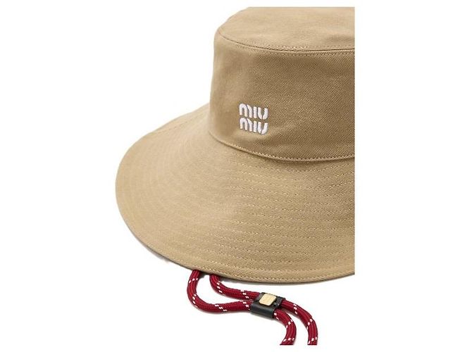 Cappello in denim Miu Miu Beige Amaranth - vista 4