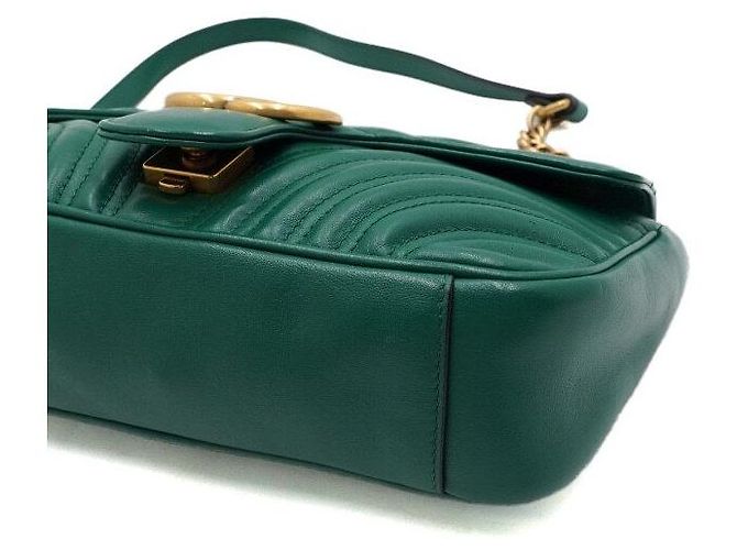 Gucci Borsa a tracolla con catena matelassé chevron verde AABZC - vista 8