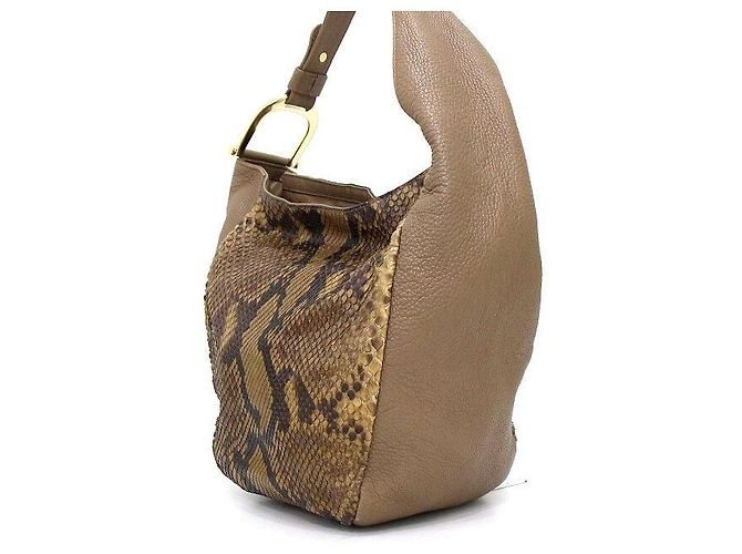 Gucci Brown Python Greenwich Shoulder Bag - view 3