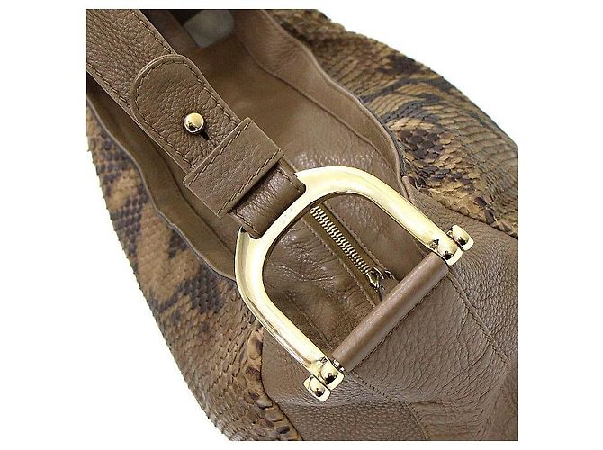 Gucci Brown Python Greenwich Shoulder Bag - view 9
