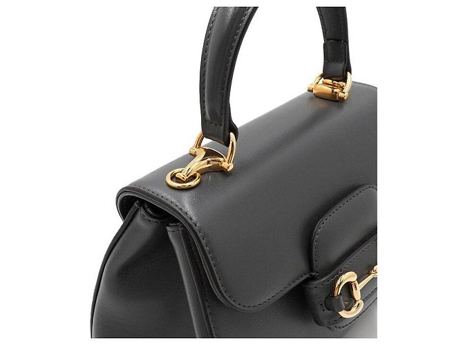 Gucci Borsa a mano e a tracolla Horsebit Mini Dark Grey con manico superiore - vista 11