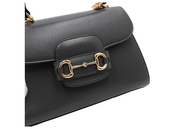 Gucci Borsa a mano e a tracolla Horsebit Mini Dark Grey con manico superiore - vista 12