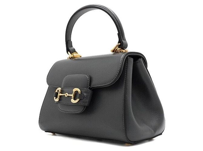 Gucci Borsa a mano e a tracolla Horsebit Mini Dark Grey con manico superiore - vista 2