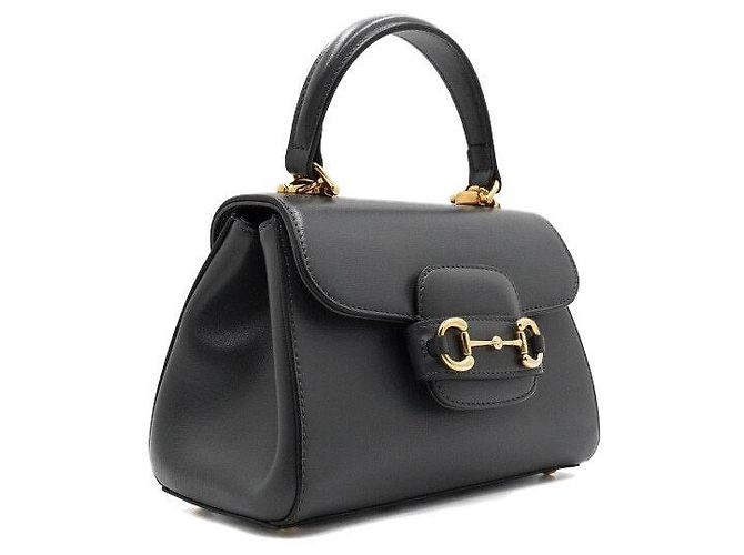 Gucci Borsa a mano e a tracolla Horsebit Mini Dark Grey con manico superiore - vista 3