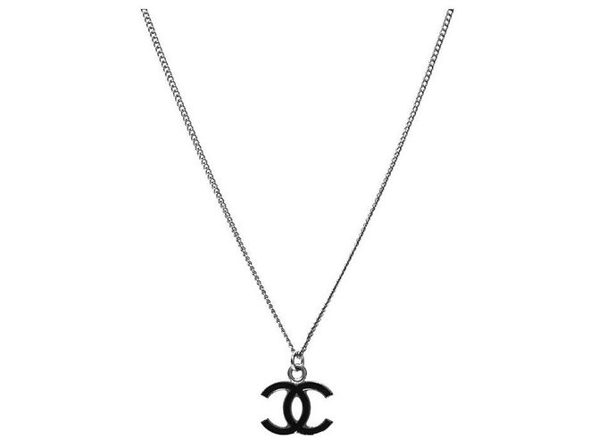 Chanel Collana CC Argento Nera - vista 2