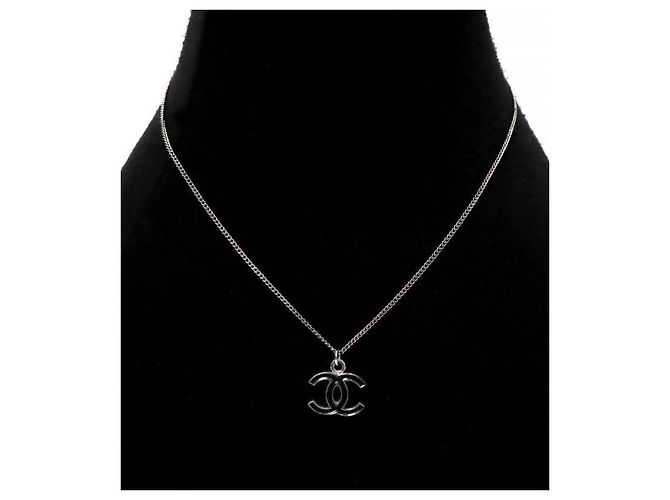 Chanel Collana CC Argento Nera - vista 5