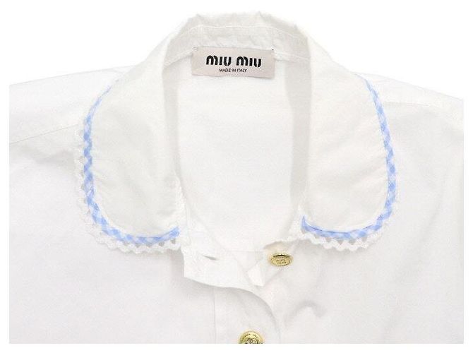 Miu Miu Weiße Popeline-Crop-Bluse für Damen - Ansicht 5