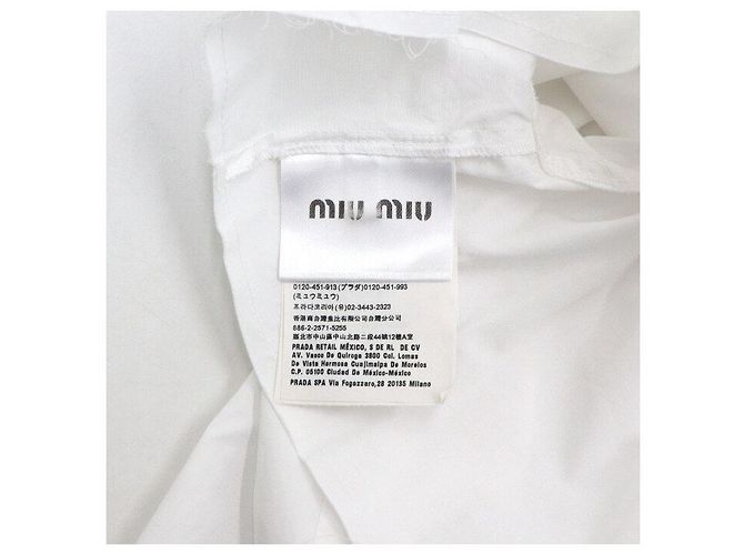 Miu Miu Weiße Popeline-Crop-Bluse für Damen - Ansicht 7