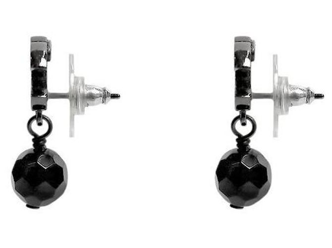 Chanel Orecchini CC a goccia con perline nere - vista 2
