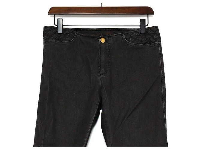 Louis Vuitton Pantalones acolchados de algodón con monograma para mujer - Denim negro - vista 2