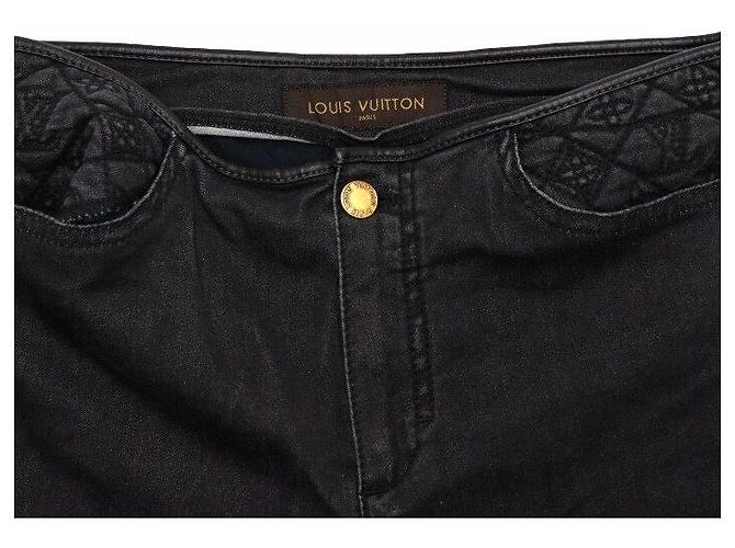 Louis Vuitton Pantalones acolchados de algodón con monograma para mujer - Denim negro - vista 5