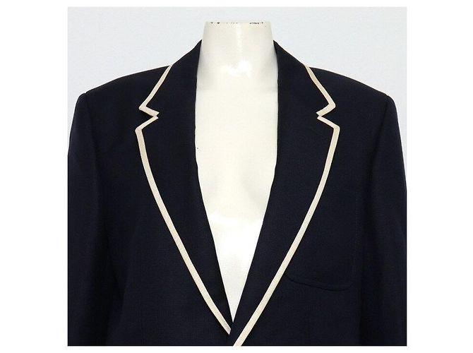 Céline Tailored Wool Women's Jacket Dark Navy - view 2