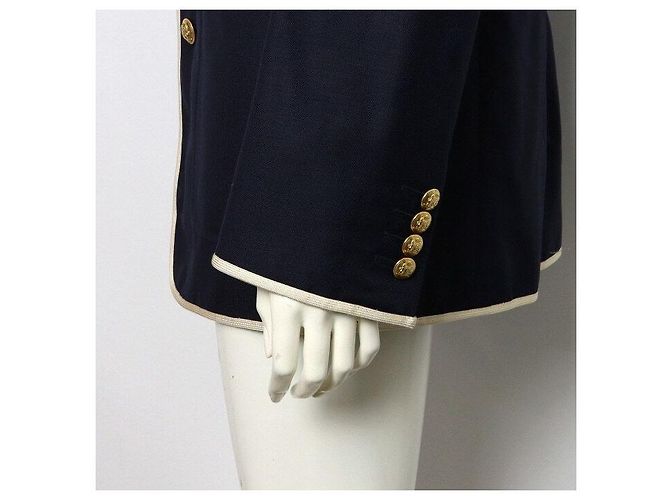 Céline Tailored Wool Women's Jacket Dark Navy - view 3