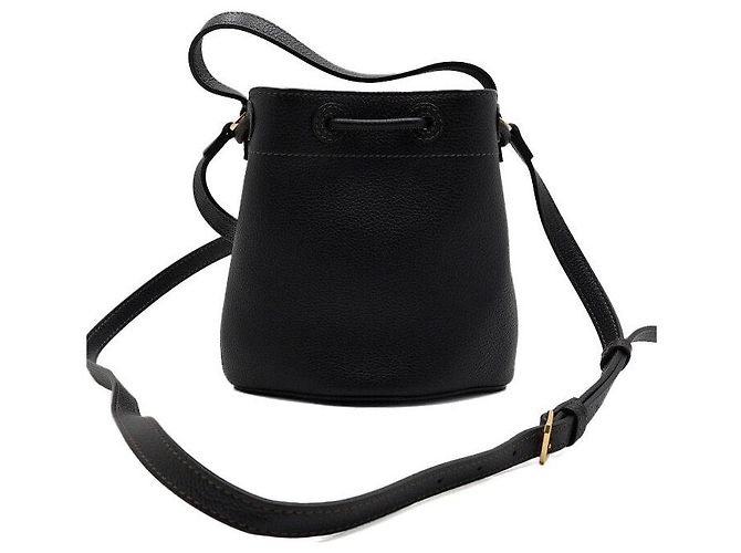 Burberry Mini borsa bucket in pelle nera - vista 4
