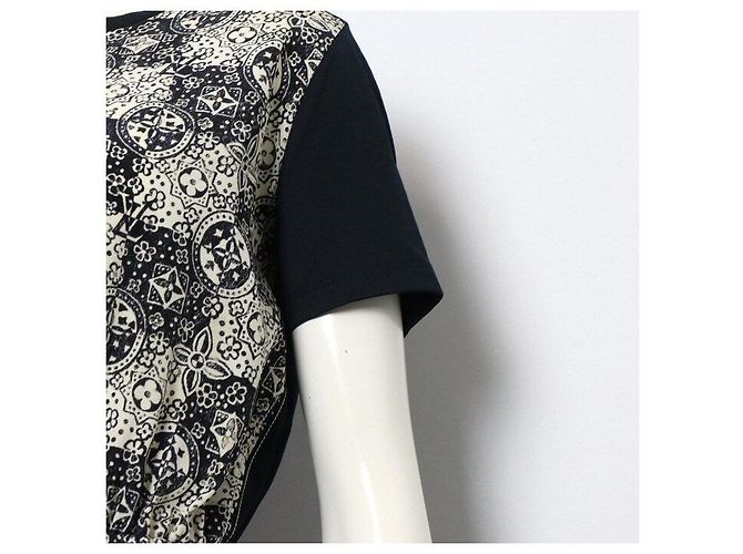 Louis Vuitton Abito in seta e cotone monogram nero - vista 3