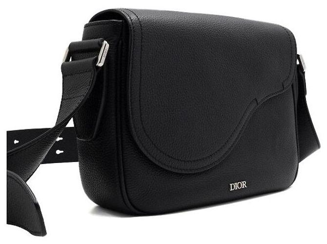 Dior Mini borsa a tracolla saddle in pelle nera da uomo - vista 3