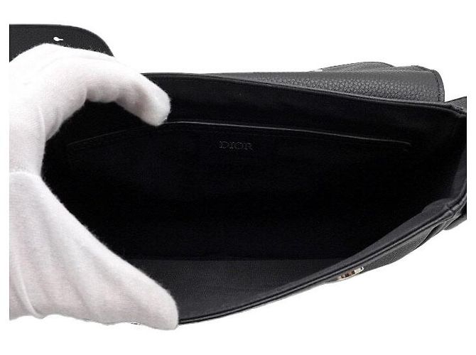 Dior Mini borsa a tracolla saddle in pelle nera da uomo - vista 5