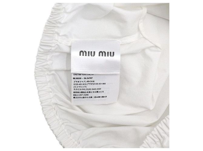 Miu Miu Weißes Popeline-Crop-Hemd für Damen mit Bündchen - Ansicht 7