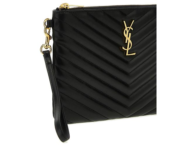 Autre Marque Clutch in pelle di vitello nera - vista 3