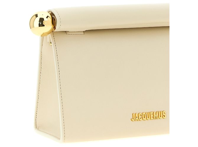 Jacquemus Clutch in pelle di agnello bianca - vista 3