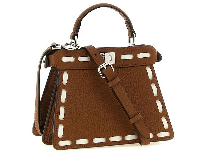 Fendi Borsa in pelle di vitello marrone - vista 2