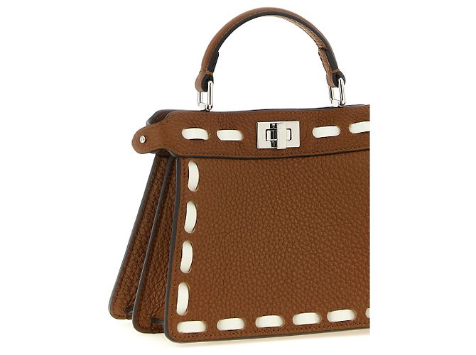 Fendi Borsa in pelle di vitello marrone - vista 3