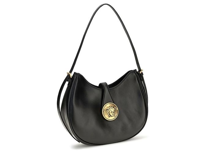 Versace Borsa a tracolla Bos Taurus in pelle di vitello nera - vista 2