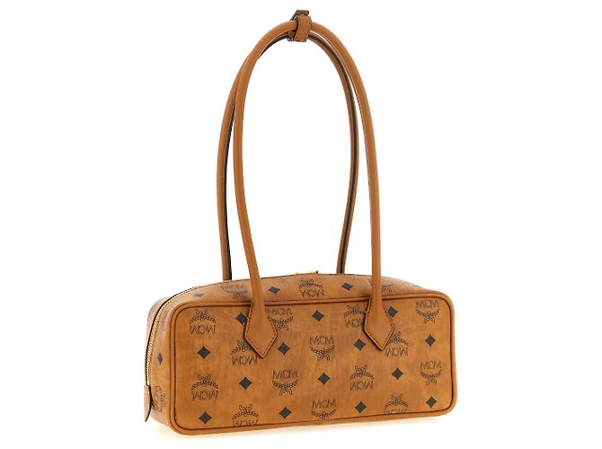 MCM Borsa a tracolla in polietilene marrone - vista 2