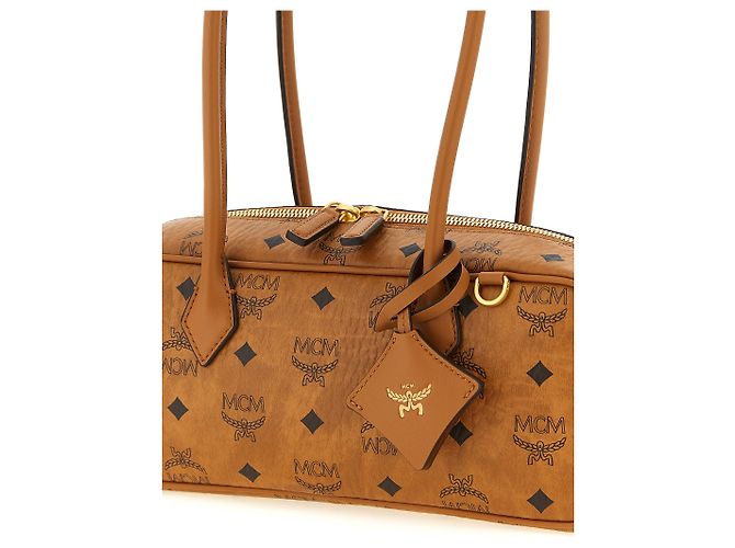 MCM Borsa a tracolla in polietilene marrone - vista 3