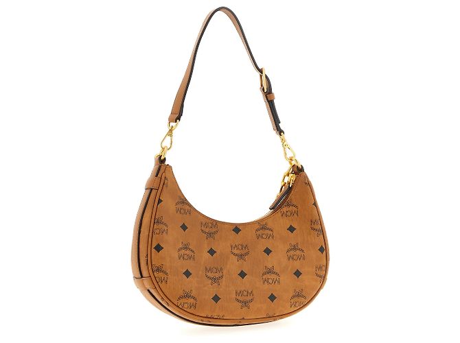 MCM Borsa a tracolla in polietilene marrone - vista 2
