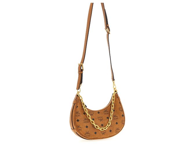 MCM Borsa a tracolla in polietilene marrone - vista 3