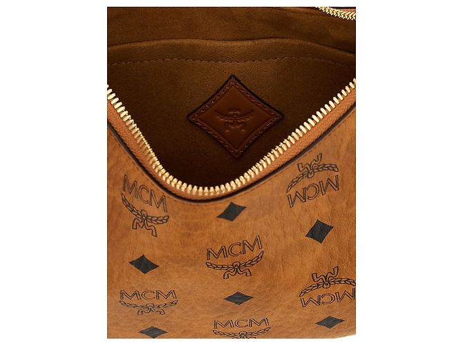 MCM Borsa a tracolla in polietilene marrone - vista 4