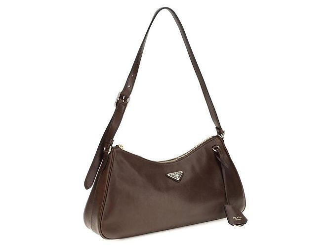 Prada Borsa a tracolla Bos Taurus in pelle di vitello marrone - vista 2