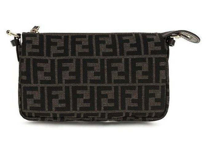 Fendi Borsa a tracolla in poliestere marrone - vista 2