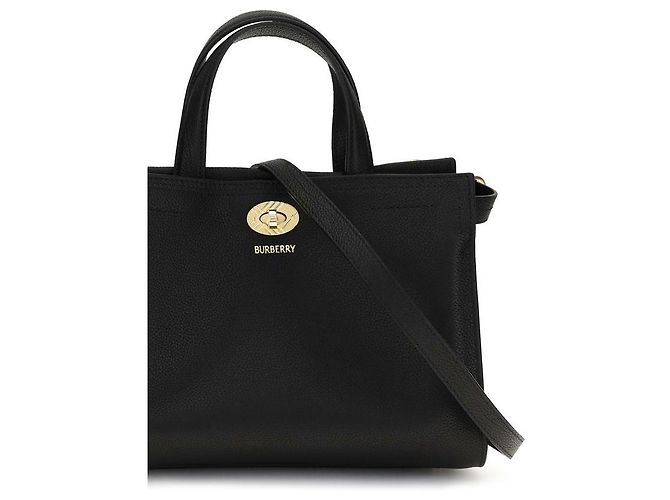 Borsa Burberry Cotswolds Check Top Handle Nera - vista 4
