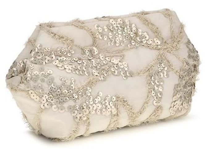 Brunello Cucinelli Clutch in seta beige - vista 2